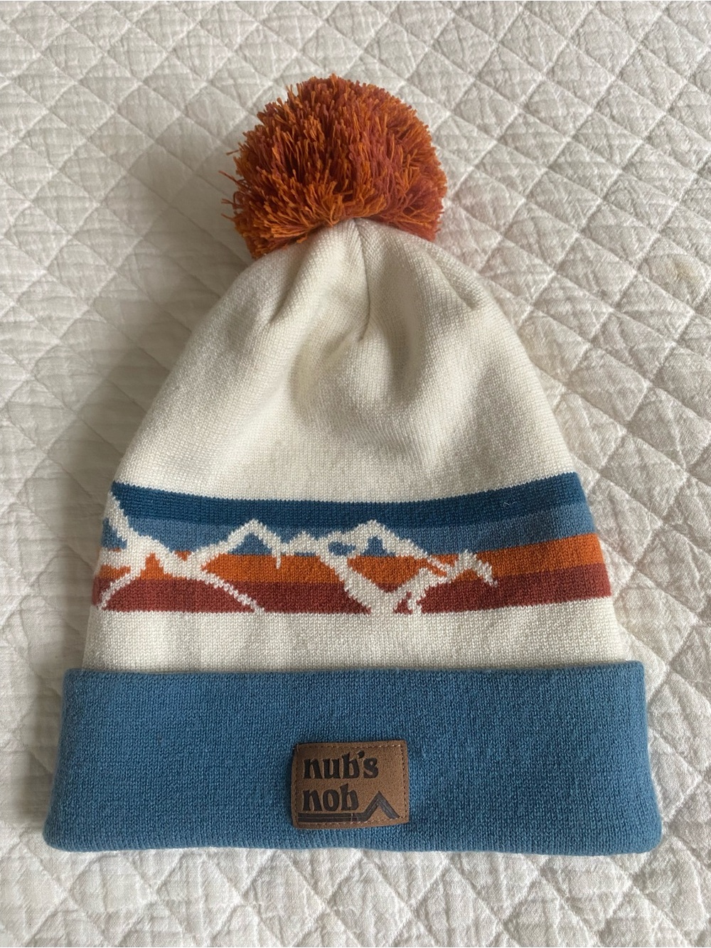 Nubs Nob Harbor Springs Michigan Ski Hat Striped Pom Beanie Petoskey Apres Ski